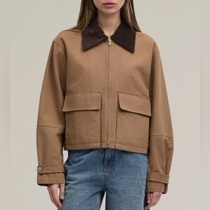 HOUSE OF HARLOW 1960. Women's Tan Jacket. Barn Jacket